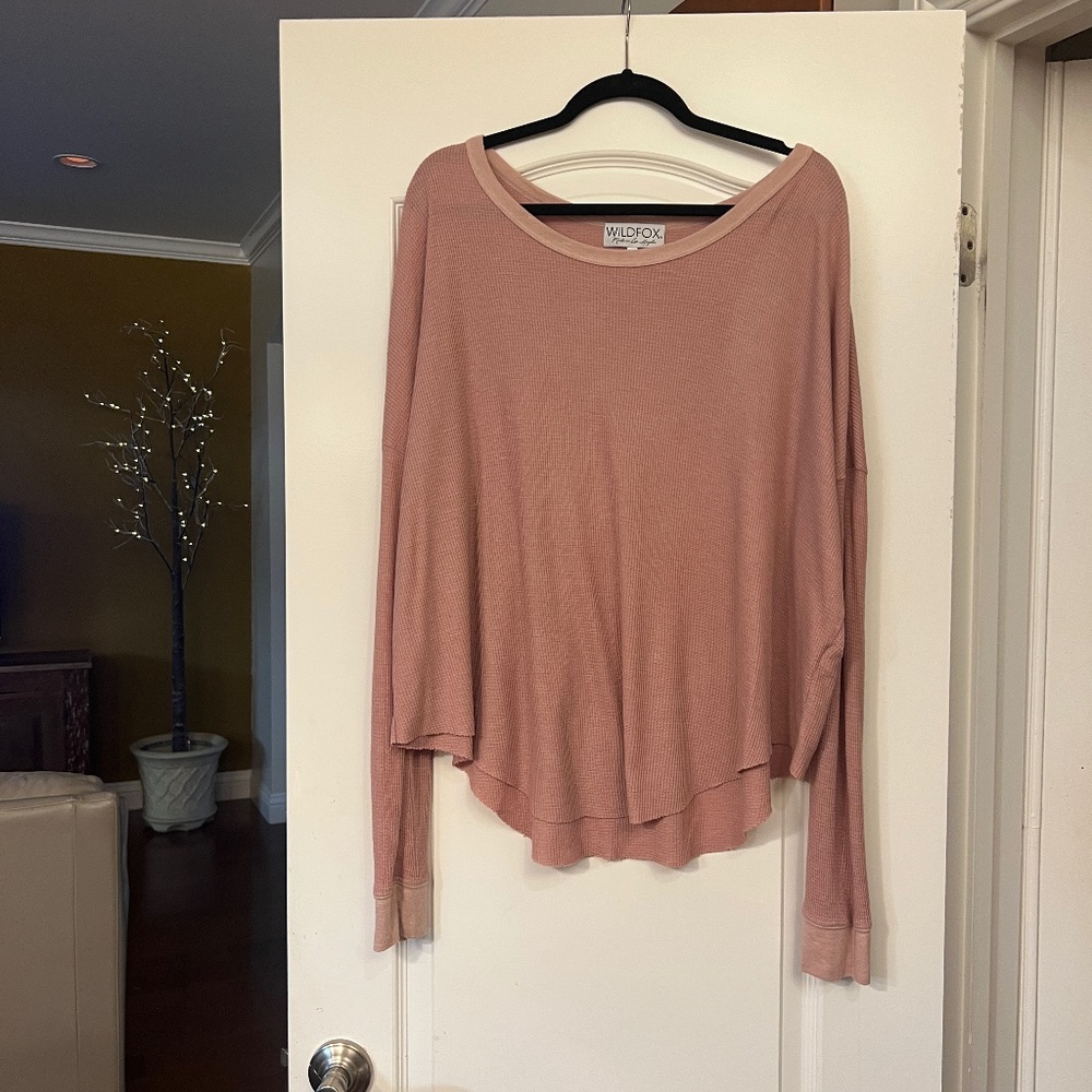 Wildfox Wild Fox Waffle Knit Top (peach)